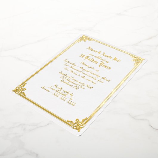 50e Faire-part de mariage d'or (Rotation)