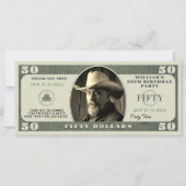 50e fête d'anniversaire 50 dollars Carte de remerc (Devant)