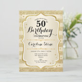 50e fête d'anniversaire - Gold Invitation (Debout devant)