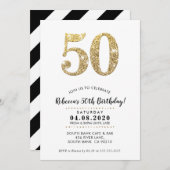 50E FÊTE D'ANNIVERSAIRE INVITATION parties scintil (Devant / Derrière)