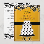 50e fête d'anniversaire Invitation personnalisée (Devant / Derrière)