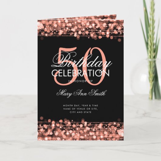 50e fête d'anniversaire Programme Rose Gold avec m (Devant)