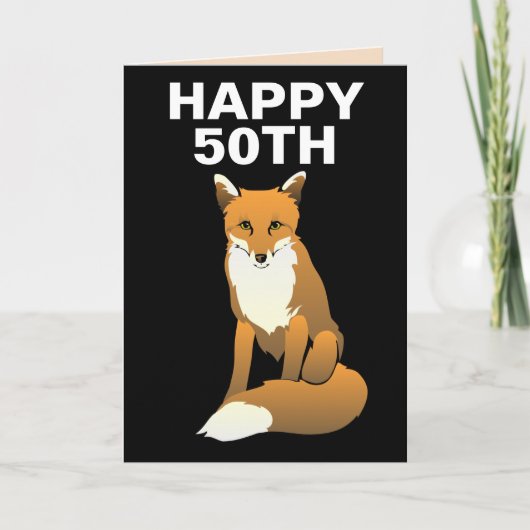 50E FOX FOXY HEUREUX CARTES D'ANNIVERSAIRE (Devant)