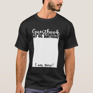 50e gastenboek verjaardagsviering gast lijst t-shirt