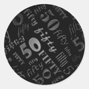 50e geboorte-partij-sticker ronde sticker