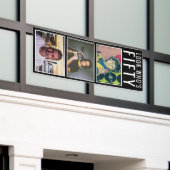 50e geboortedag foto-banner spandoek (Buitenkant Gebouw)