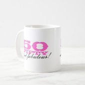 50e geboortedag mok | 50 en geweldig! (Voorkant links)