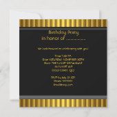  50e gele goudzwarte feestdag kaart (Achterkant)