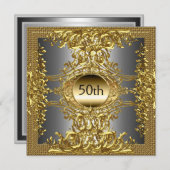 50e Gold Anniversaire Fête Invitation (Devant / Derrière)