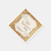 50e Gold Glitter-Jubileum Servet (Hoek)