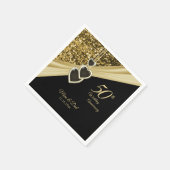 50e Gold Glitter-Jubileum Servet (Hoek)