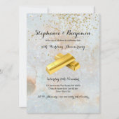 50e Gold Glitter Wedding Jubileum Elegant Chic Kaart (Voorkant)