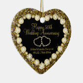 50e Gold Glitter Wedding Jubileum Keramisch Ornament (Rechts)