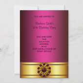 50e Gold Ruby rose 50e anniversaire Invitation (Dos)