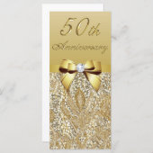 50e Gold Wedding Jubileum Faux Sequins Bow (Voorkant / Achterkant)