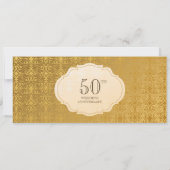 50e Gold Wedding Jubileum Invitation Ticket Kaart (Achterkant)