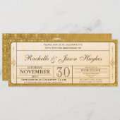 50e Gold Wedding Jubileum Invitation Ticket Kaart (Voorkant / Achterkant)