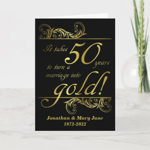 50e Gold Wedding-Jubileum Kaart
