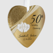 50e Gold Wedding-Jubileum 💕 Keepomwille Design Ornament (voorkant)