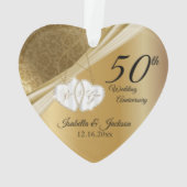 50e Gold Wedding-Jubileum 💕 Keepomwille Design Ornament (achterkant)