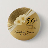 50e Gold Wedding-Jubileum Ronde Button 5,7 Cm (Voorkant)
