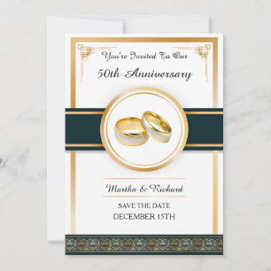 50e Golden Art Deco Jubileum Uitnodigen Save The Date