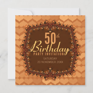 50e Golden Hearts Birthday Party Invitations Kaart