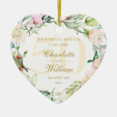 50e Golden Jubileum Floral Monogram Keramisch Ornament (Voorkant)