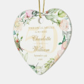 50e Golden Jubileum Floral Monogram Keramisch Ornament (Links)