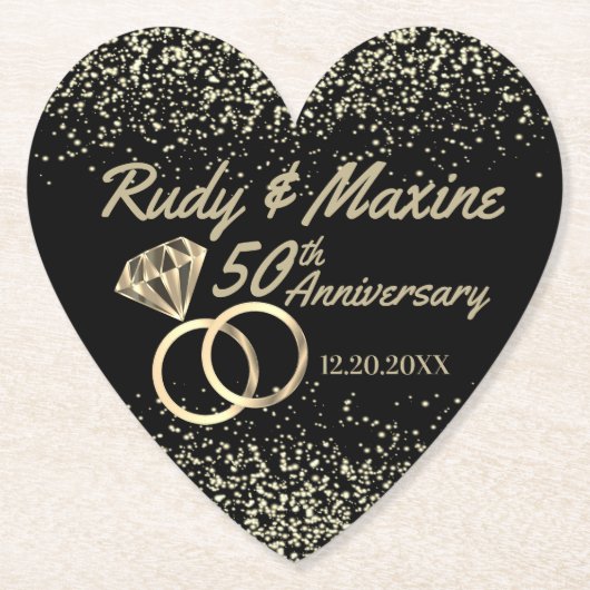 50e Golden Jubileum Kartonnen Onderzetters (Voorkant)