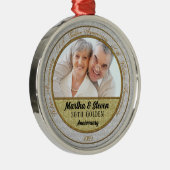 50e Golden Jubileum Kerstmis Metalen Ornament (Rechts)