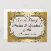 50e Golden Jubileum Party Invitation Briefkaarten (Voorkant / Achterkant)