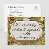 50e Golden Jubileum Party Invitation Briefkaarten (Voorkant / Achterkant)