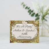 50e Golden Jubileum Party Invitation Briefkaarten (Staand voorkant)