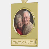 50e Golden Jubileum Verguld Banner Ornament (Links)