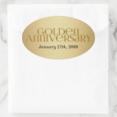 50e Golden Wedding Annivsersary Ovale Sticker (Tas)