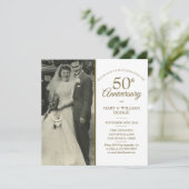 50e Golden Wedding Jubileum 2 Fotoplein Kaart (Staand voorkant)