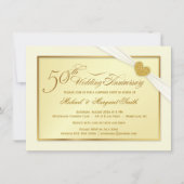 50e Golden Wedding Jubileum Fancy Uitnodigingen (Voorkant)