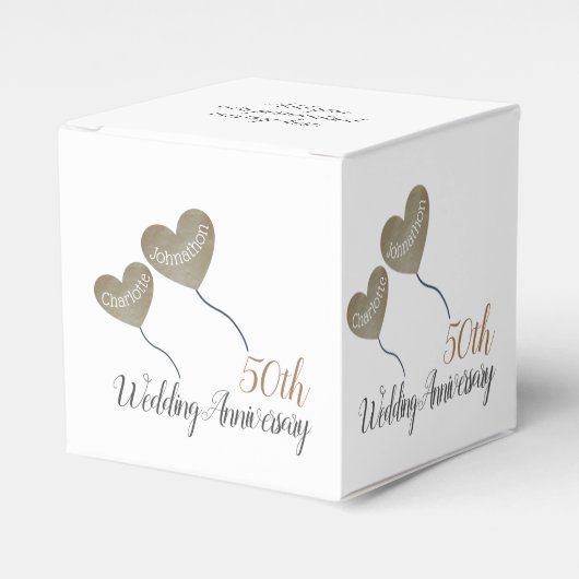 50e Golden Wedding Jubileum Favor Box Bedankdoosjes (Voorkant Zijde)