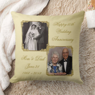 50e Golden Wedding Jubileum Foto Sierkussen