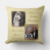 50e Golden Wedding Jubileum Foto Sierkussen (Voorkant)