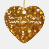 50e Golden Wedding Jubileum | Gepersonaliseerd Keramisch Ornament (Achterkant)