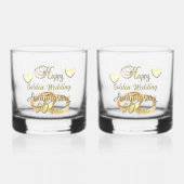 50e Golden Wedding Jubileum Gift Whisky Glas (Voorkant)