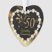 50e Golden Wedding Jubileum Keepsake Design Ornament (voorkant)