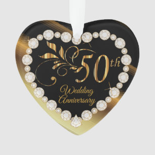 50e Golden Wedding Jubileum Keepsake Design Ornament