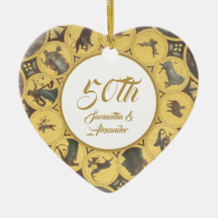 50e Golden Wedding Jubileum Keramisch Ornament