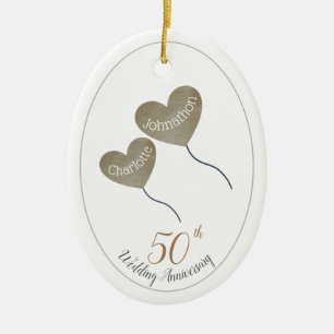 50e Golden Wedding Jubileum man & vrouw Keramisch Ornament