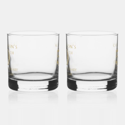50e Golden Wedding Jubileum Matching Whisky Glas (Links)