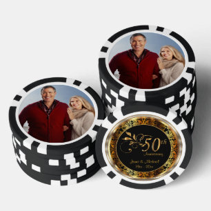 50e Golden Wedding Jubileum met Foto Poker Chips