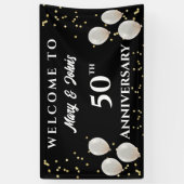 50e Golden Wedding Jubileum, naam Spandoek (Verticaal)